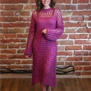 Elegant Purple Knit Dress